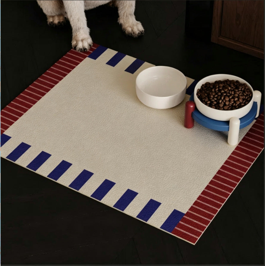 Cat and dog pet feeding placemat waterproof leather mat