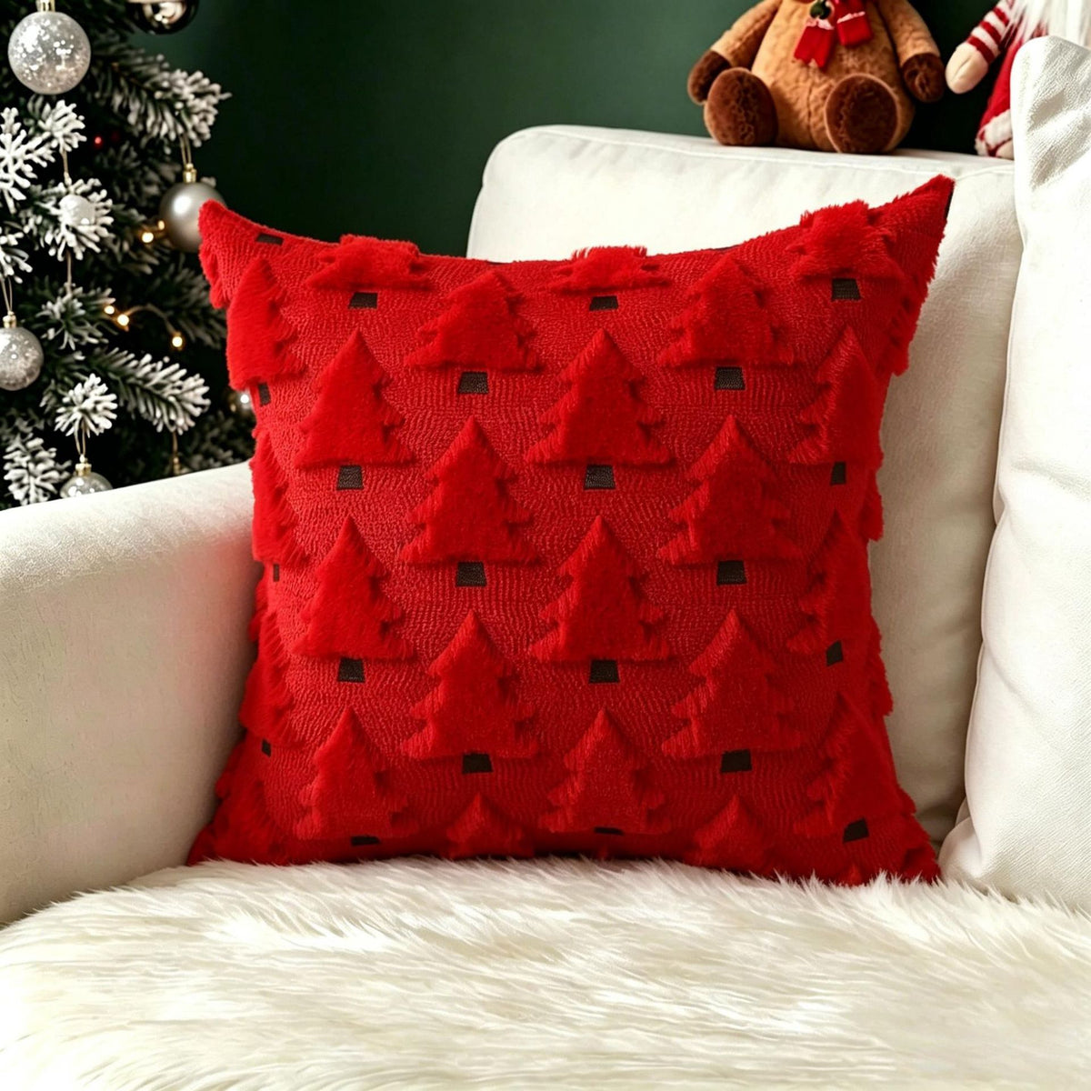Christmas Themed Retro Cushion Cover