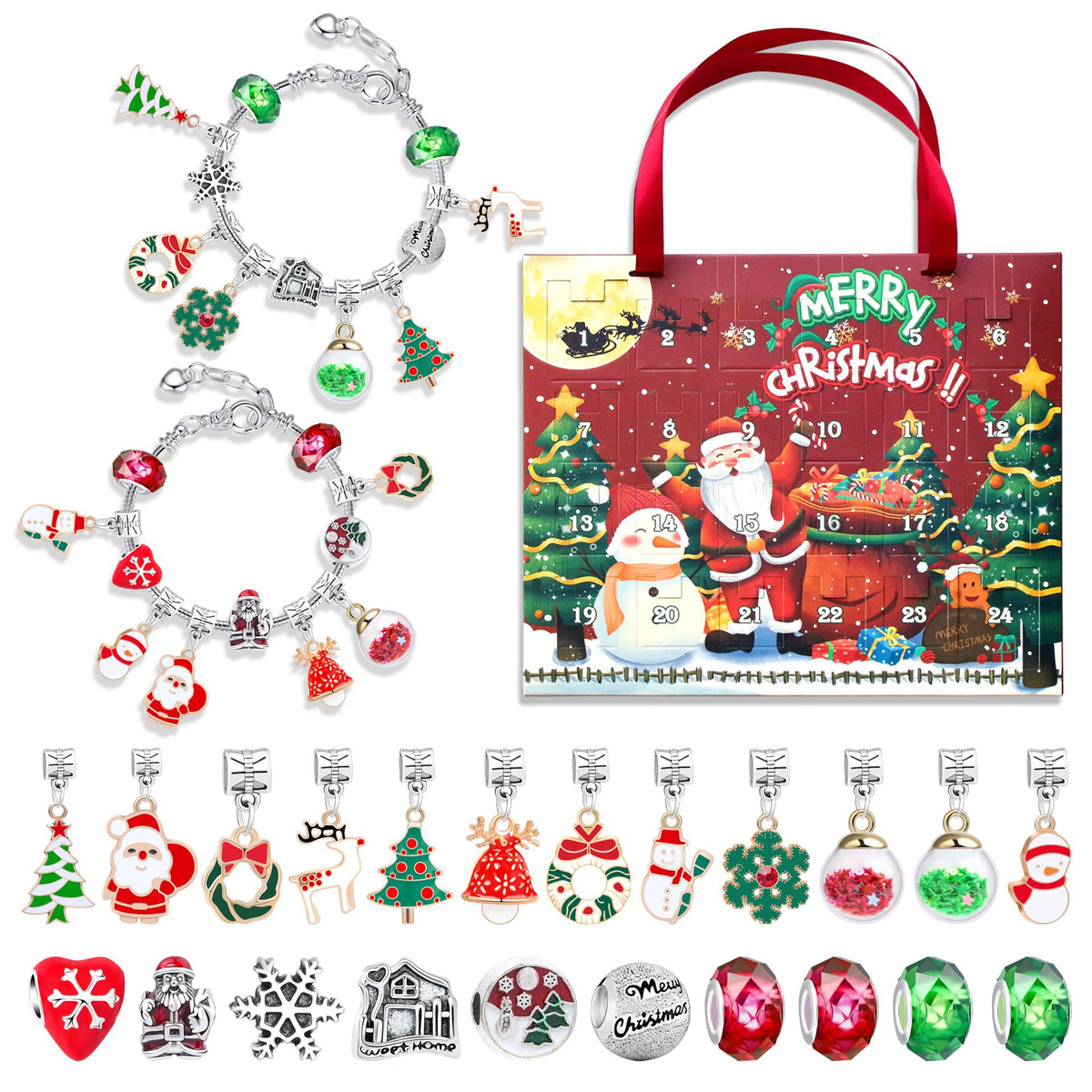 New Christmas Creative Blind Box Bracelet Handmade Diy24 Puzzle Puzzle Toy Exquisite Gift Box suit