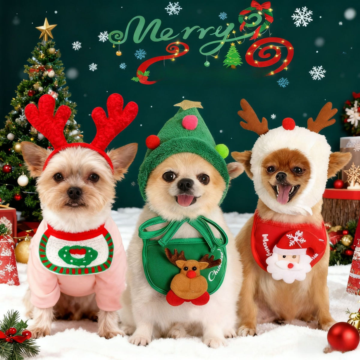 Adjustable Pet Hat and Bib Set