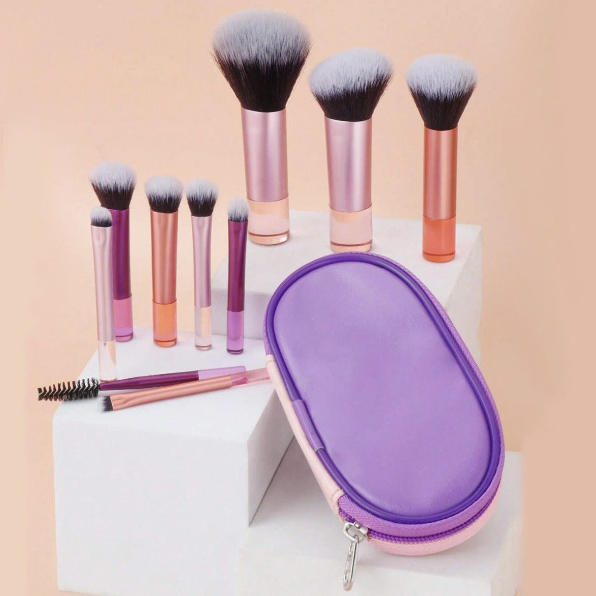 10-Piece Mini Travel Makeup Brush Set