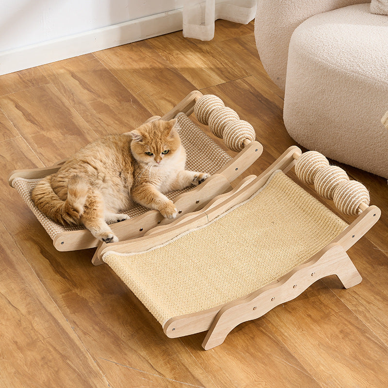 Solid Wood Sisal Cat Scratching Pad