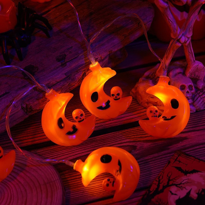 Halloween LED Light String with Pumpkin and Ghost for Outdoor Holiday Decoration