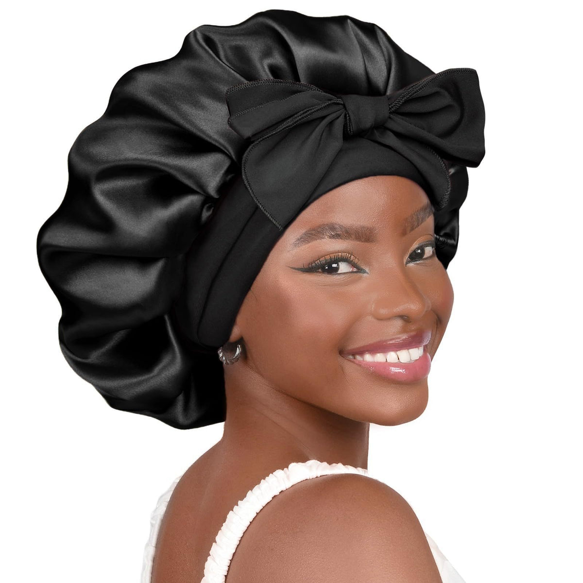 Womens Satin Sleep Cap Hair Protection Bonnet