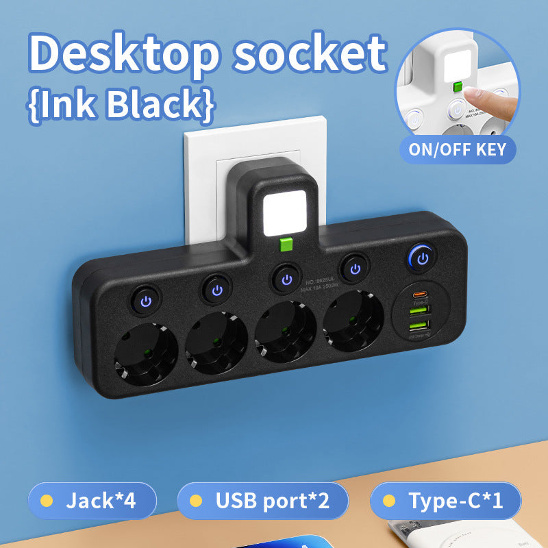 European Standard USB-C Power Socket Strip