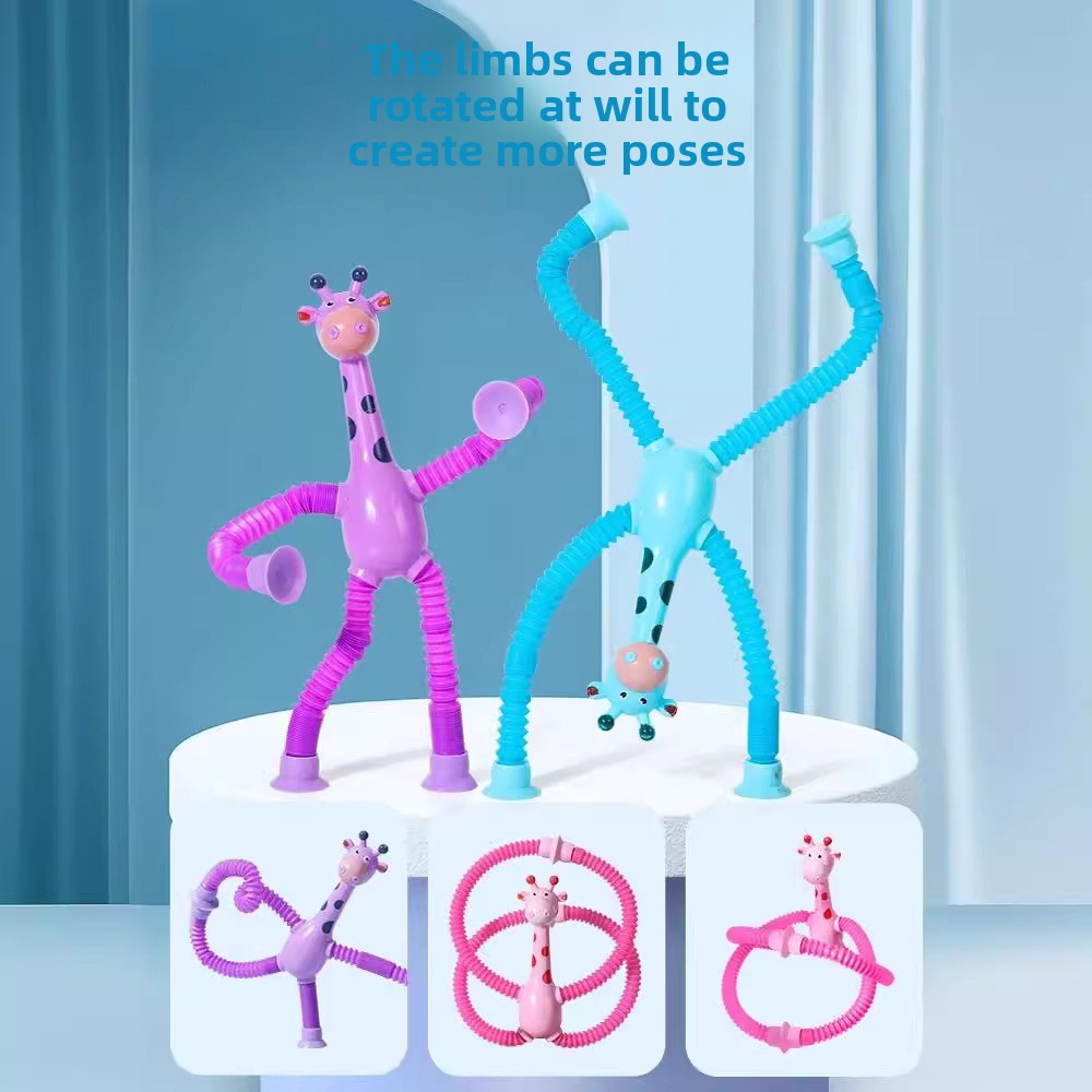 Suction Cup Telescopic Giraffe Robot Toy