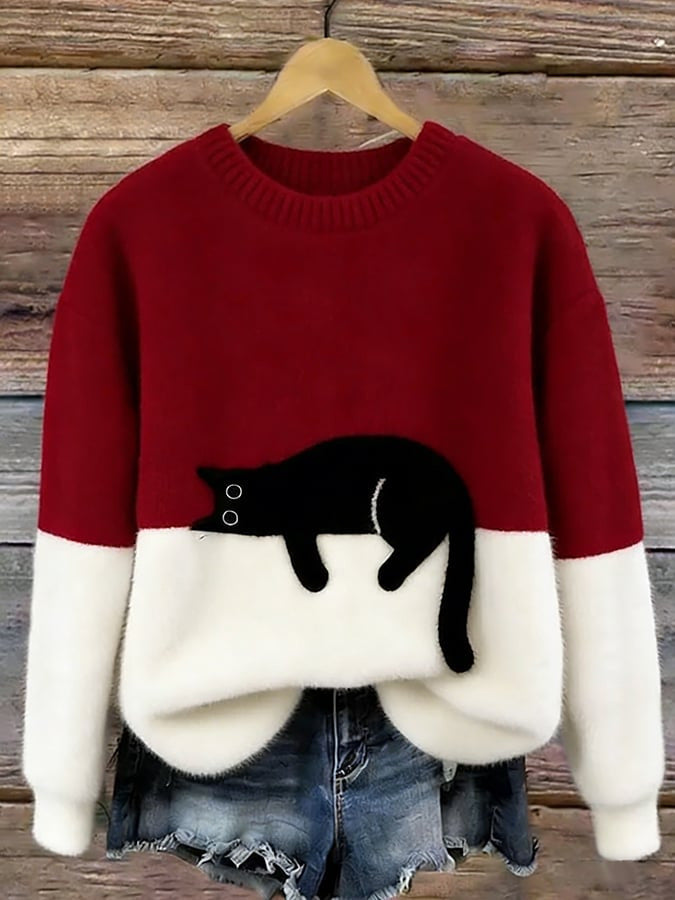 Womens 3D Printed Christmas Flannel Pullover Sweatshirt
