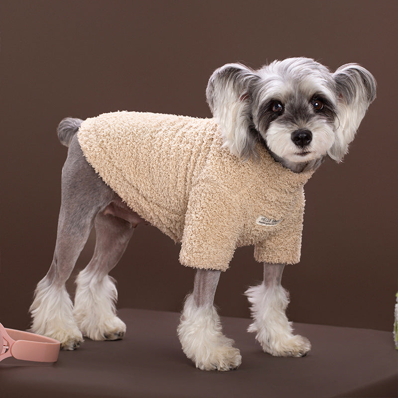 Cute Striped Fleece-Lined Dog Sweater