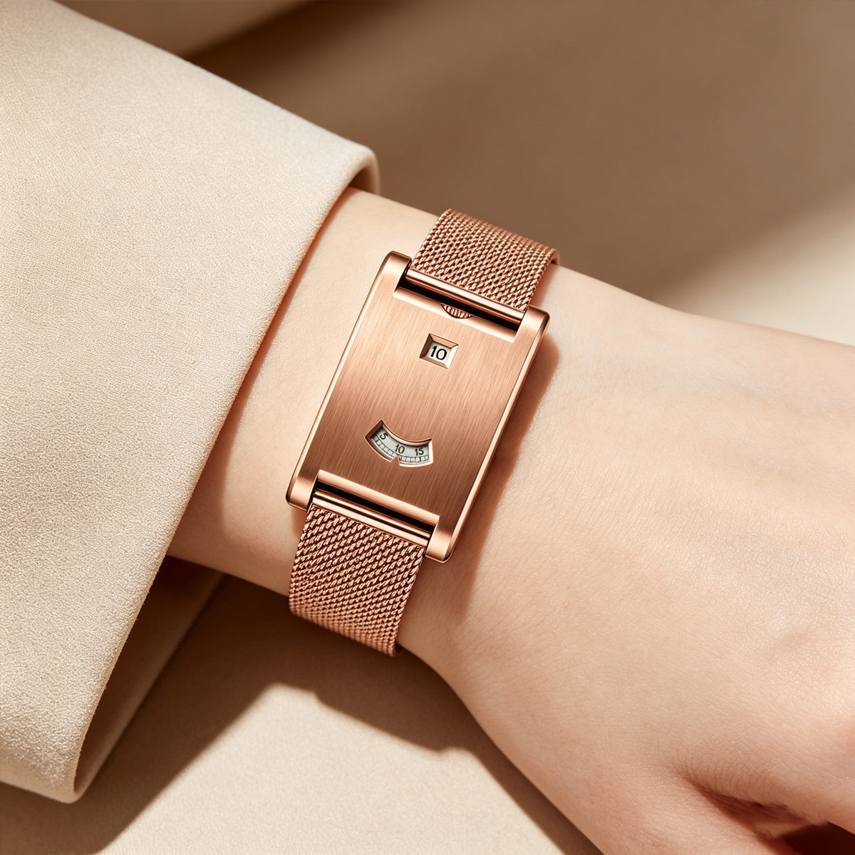 Square Digital Leather Strap Watch
