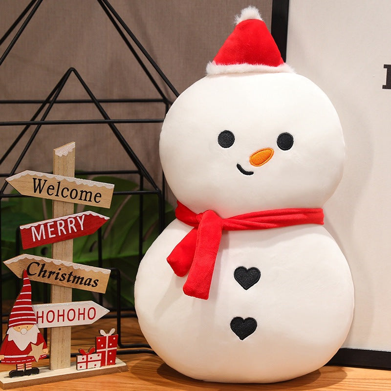 Cartoon Santa Claus and Snowman Plush Doll