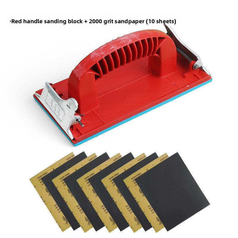 Semi-Circular Corner Sandpaper Holder with Self-Adhesive Base