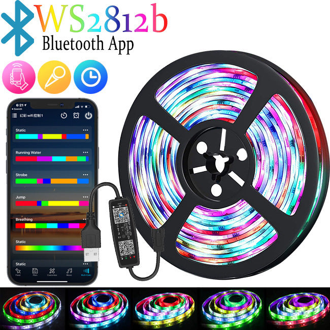 USB RGB Bluetooth LED Light Strip with Remote Control