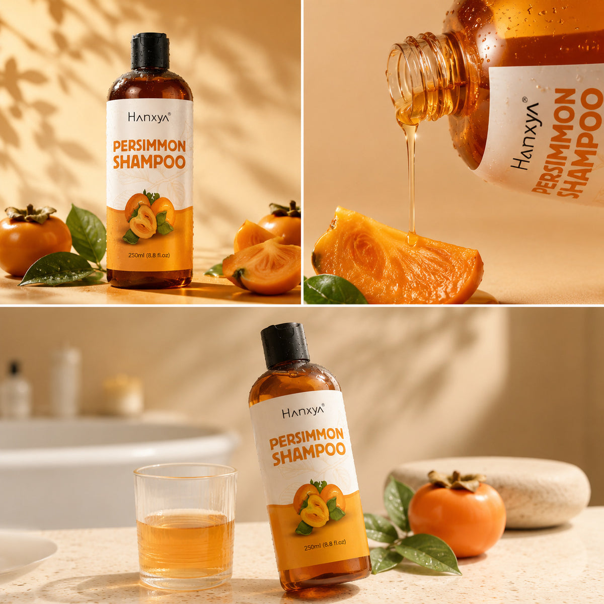 Persimmon Shampoo for Hair Repair and Odor Removal