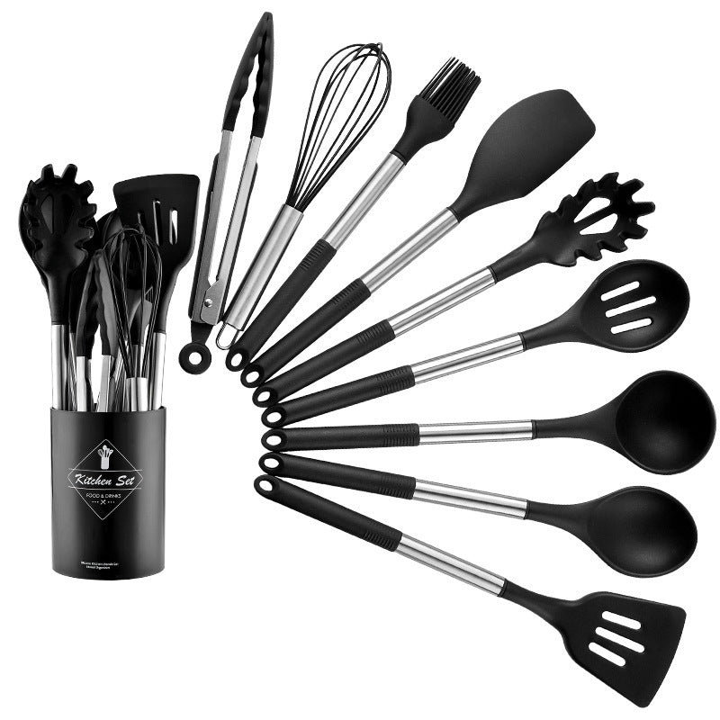 Stainless Steel Handle Silicone Cooking Tool Set