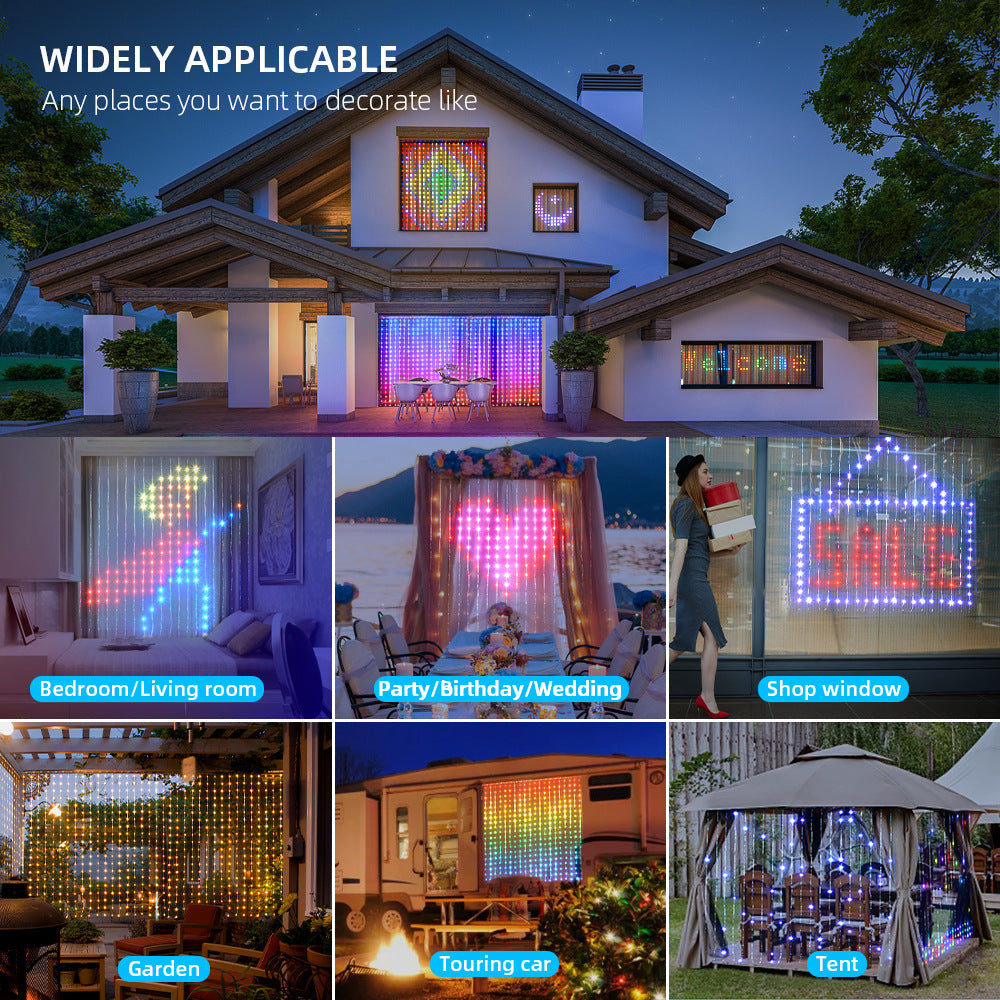 Smart RGB Colorful Graffiti Curtain Lights
