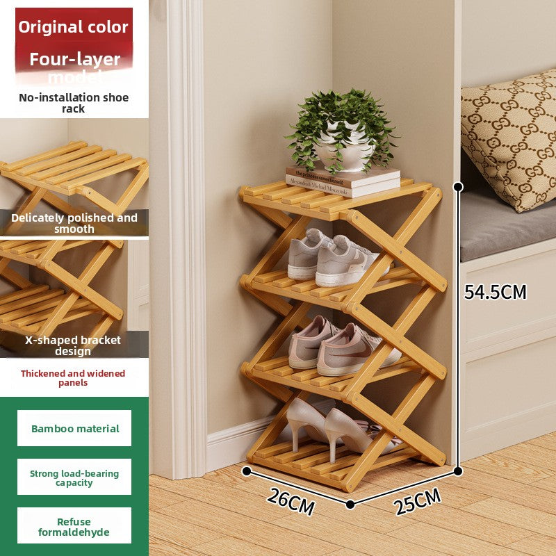 Foldable Bamboo Shoe Rack