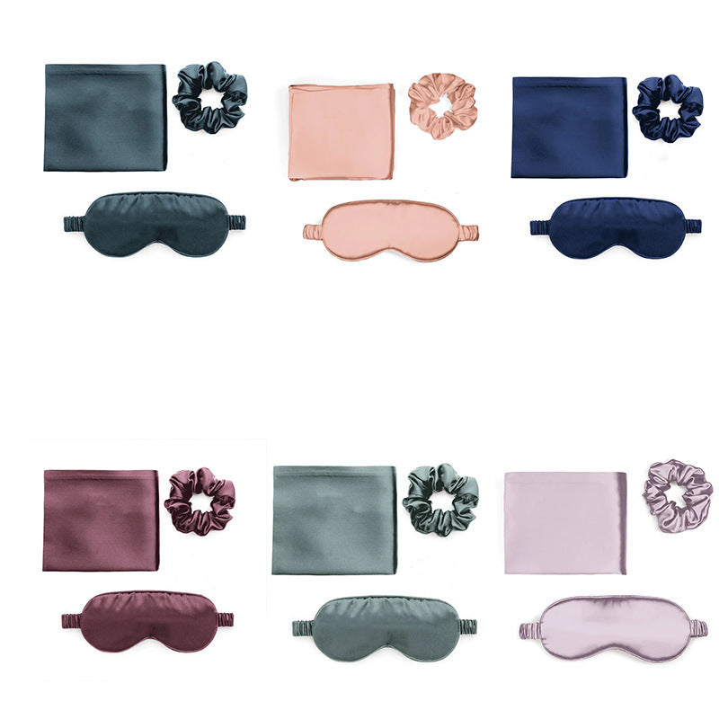 Satin Imitation Silk 3-Piece Sleep Set Eye Mask