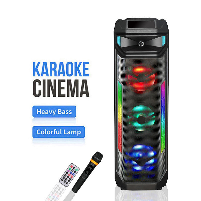 RGB LED Portable Karaoke Speaker with Wireless Microphone