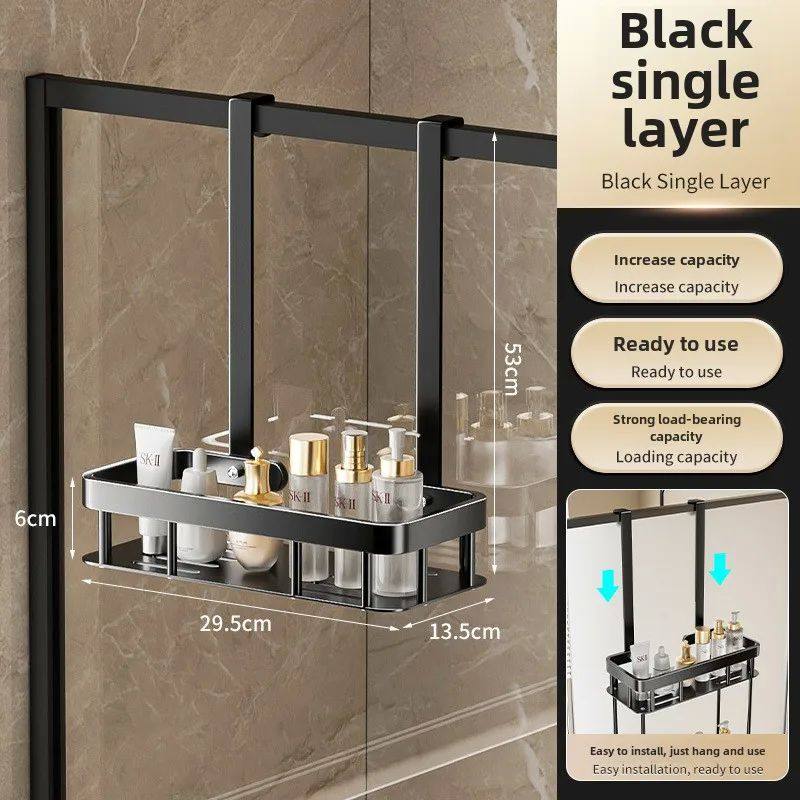 No-Drill Shower Door Storage Basket