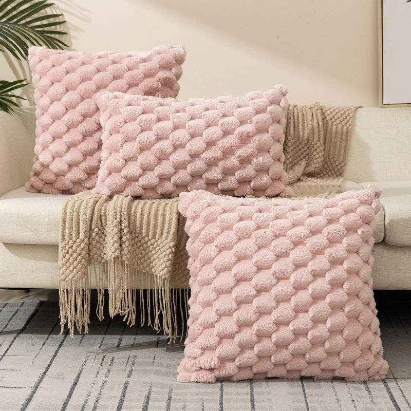 Woven Snowflake Velvet Solid Pillow Cushion Cover