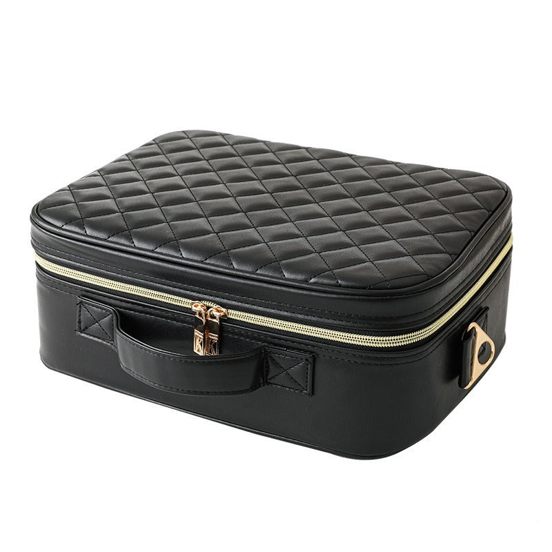Portable LED Mirror Leather Makeup Case with Brush Set