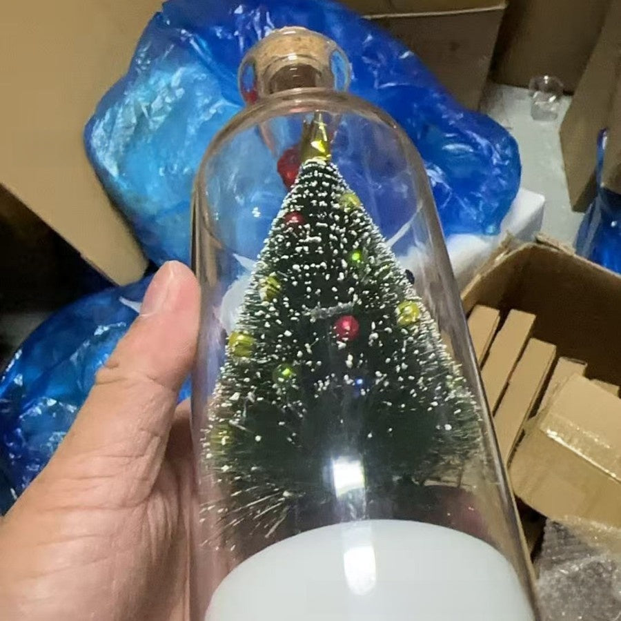 Christmas Tree Message in a Bottle Voice Recording Glass Gift Keepsake