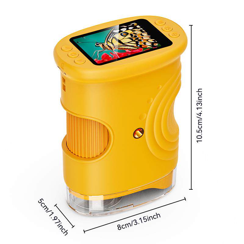 Children's Handheld Digital Microscope 2inch Screen High-Definition Portable Magnifier for Teaching Observation