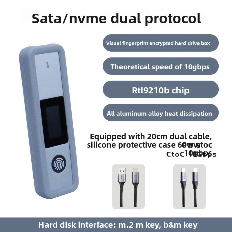M.2 SSD Enclosure with Fingerprint Encryption