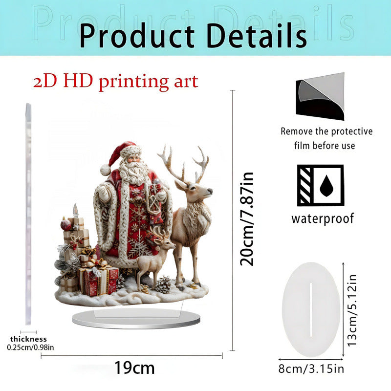 Christmas Carousel 2D Acrylic Stand Holiday Ornament Home Decoration