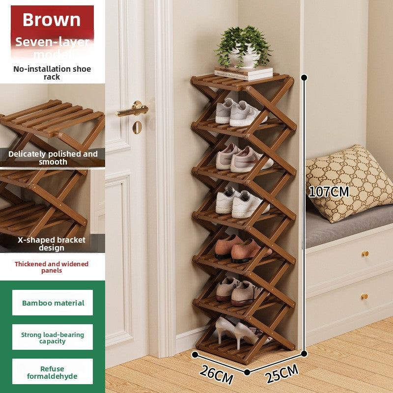 Foldable Bamboo Shoe Rack