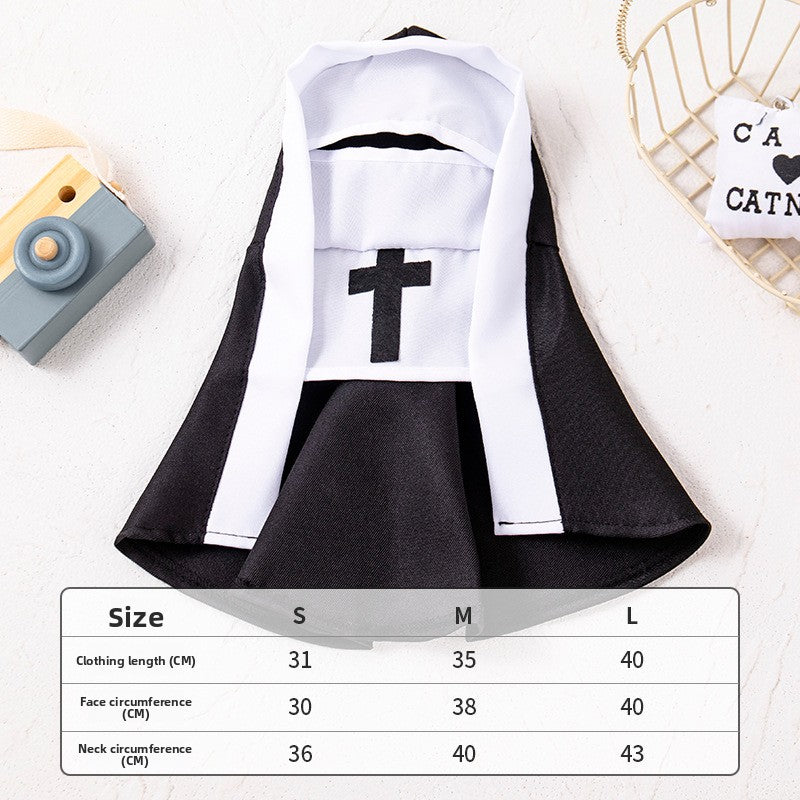 Funny Nun Pet Costume Cosplay Clothes for Small and Medium Cats Dogs