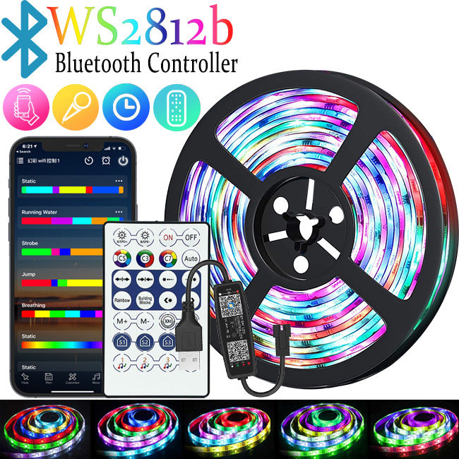 USB RGB Bluetooth LED Light Strip with Remote Control