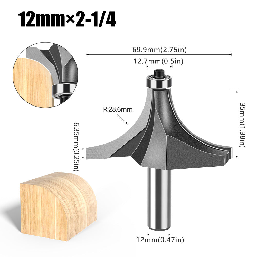 Tungsten Steel Round Angle Woodworking Milling Cutter
