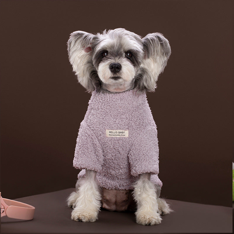 Cute Striped Fleece-Lined Dog Sweater