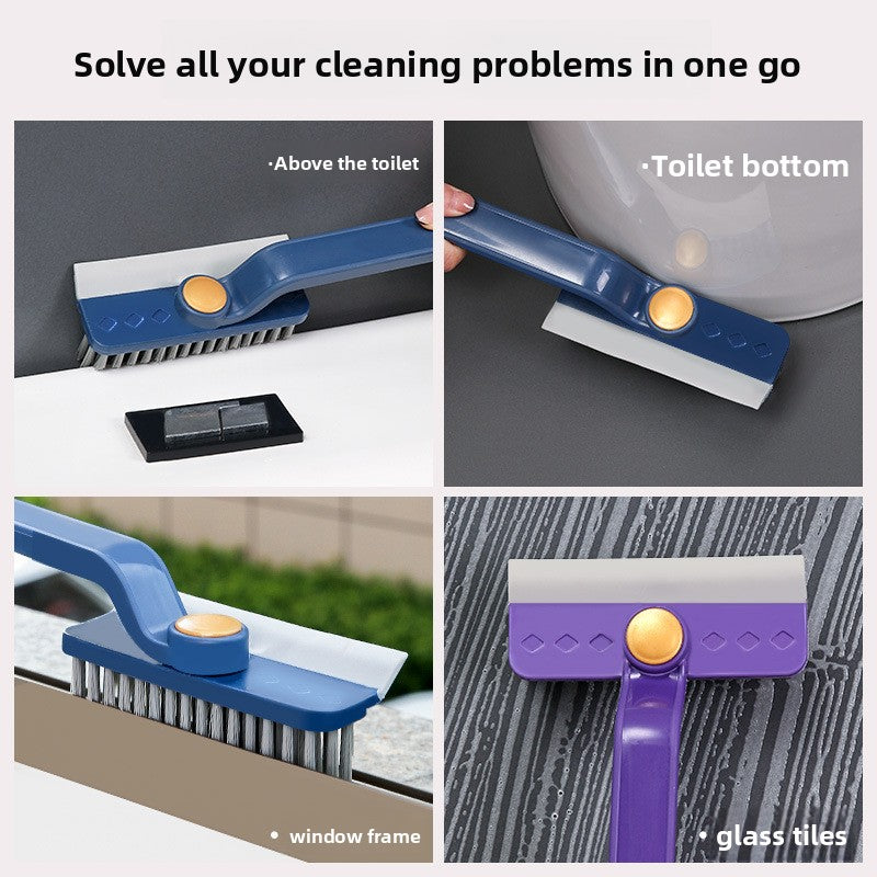 Multifunctional Rotating Floor Gap Cleaning Brush with Long Handle