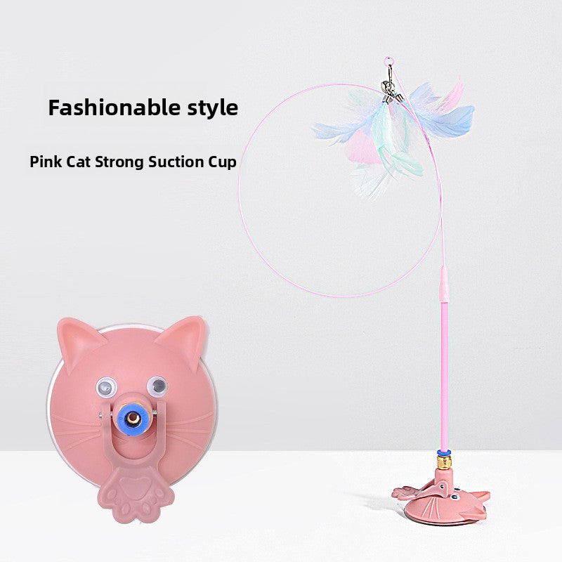 Interactive Cat Teaser Stick with Feather Head