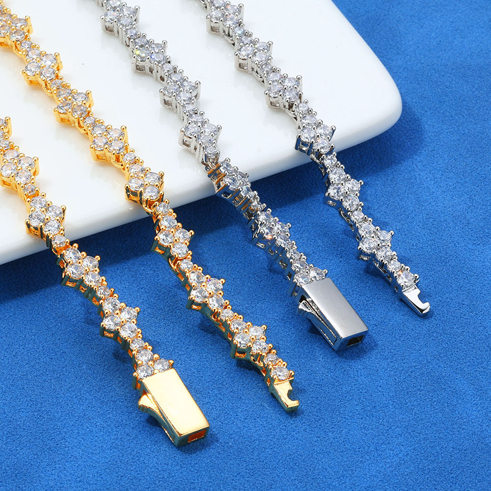 Zirconia Tennis Chain Necklace Bracelet Set