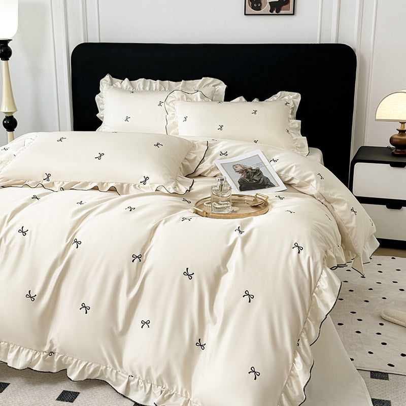 Ice Silk Bed Sheet Set
