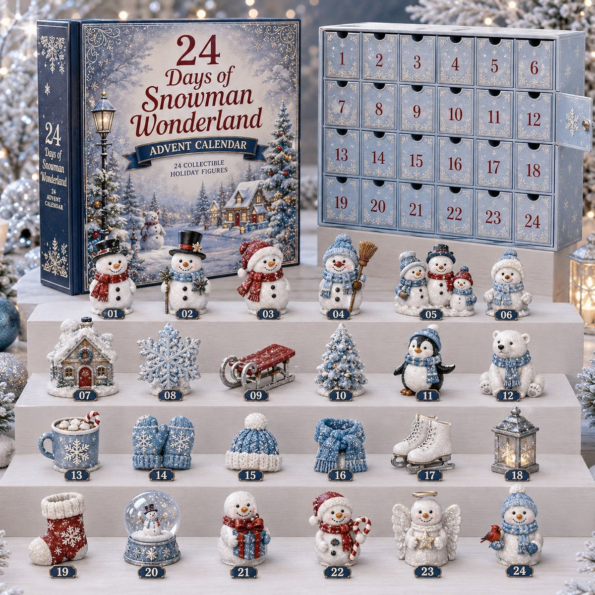 Christmas Advent Calendar Acrylic Blind Box Decoration Collectible Toy