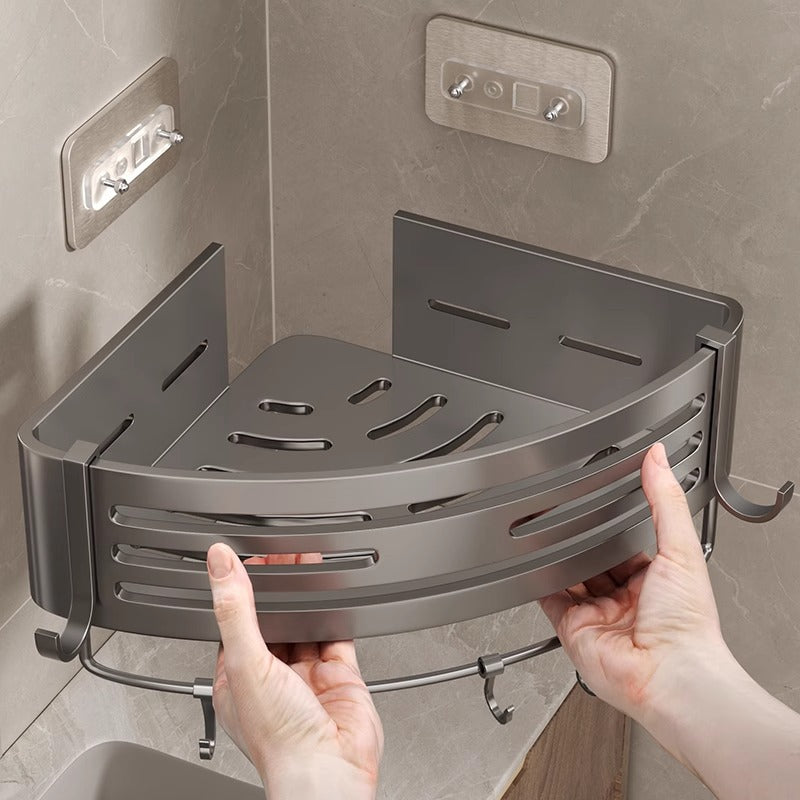 Corner Mount Bathroom Organizer Shelf