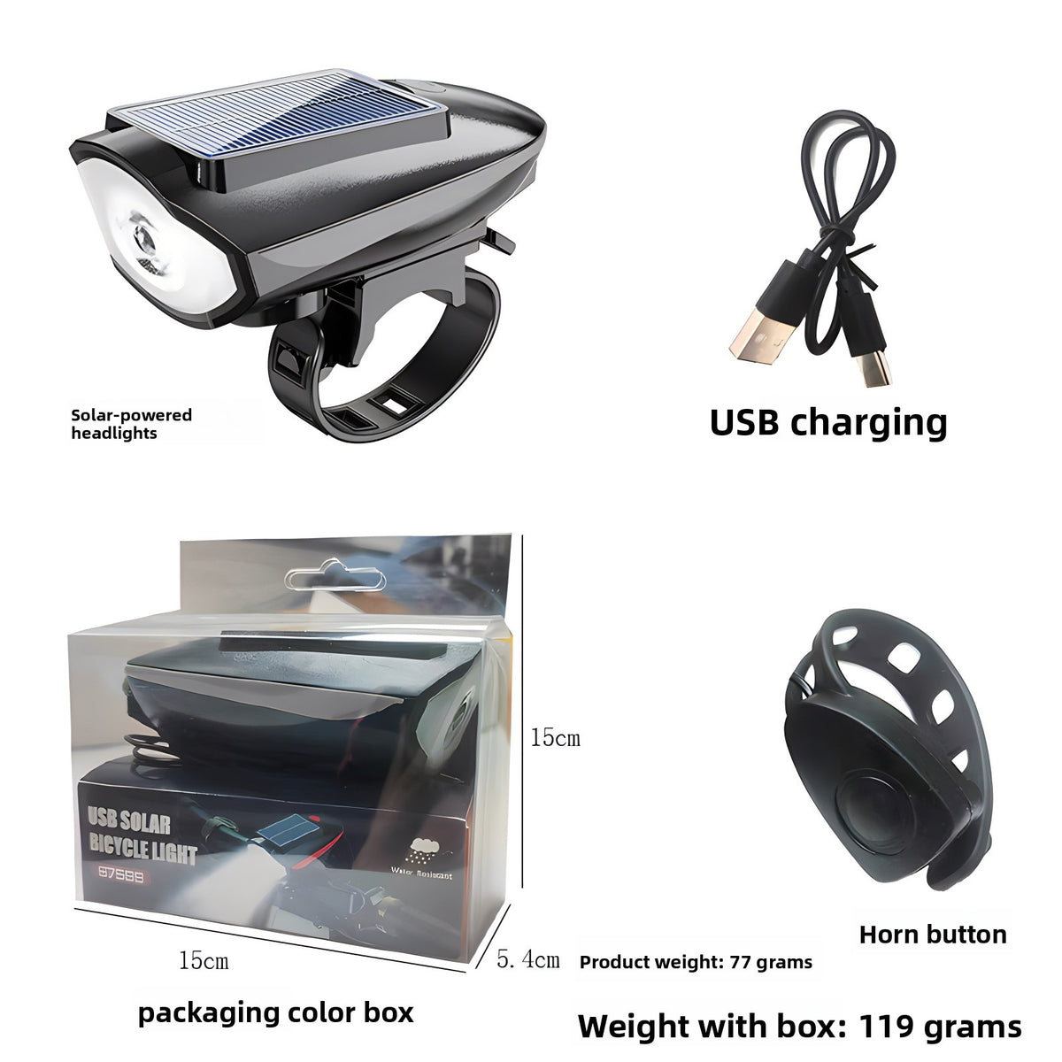 Solar Mountain Bike Light Night Riding