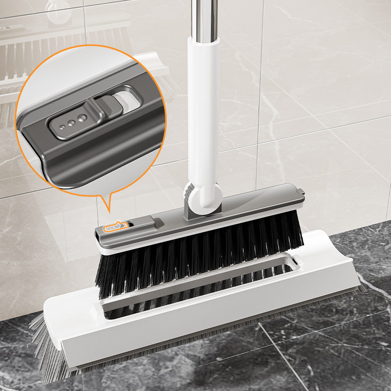 Long Handle Dual Scraper Floor Brush for Bathroom and Tile Cleaning