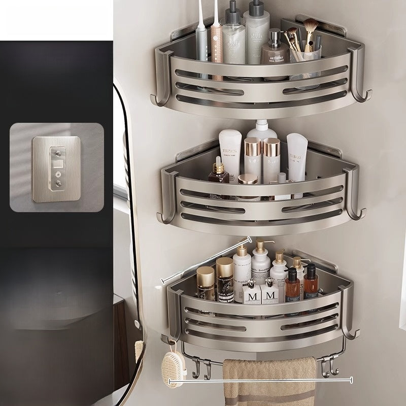 Corner Mount Bathroom Organizer Shelf