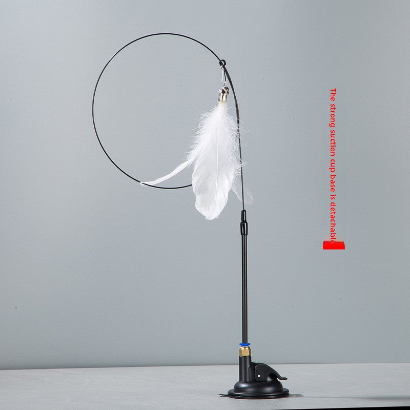 Interactive Cat Teaser Stick with Feather Head