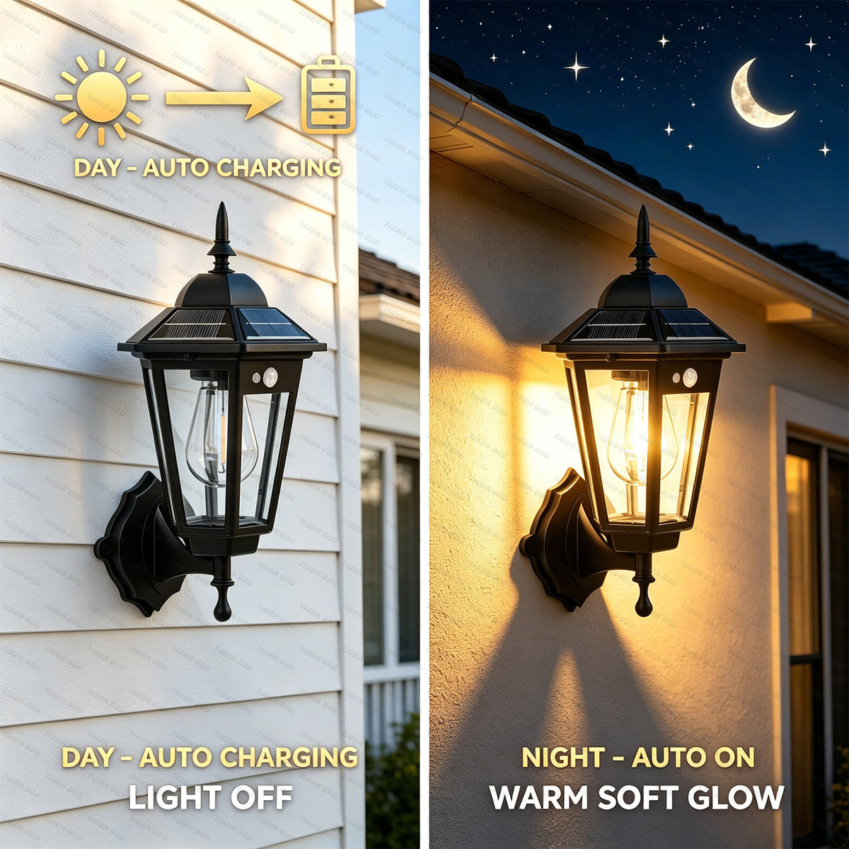 Solar Powered LED Wall Light with Motion Sensor