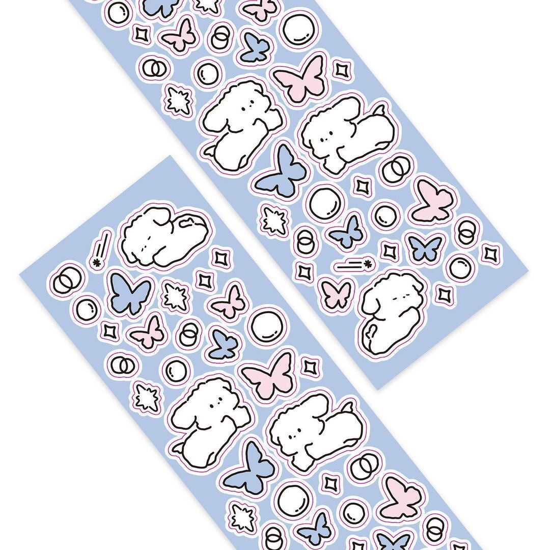 Cute Little White Dog Handbook Stickers