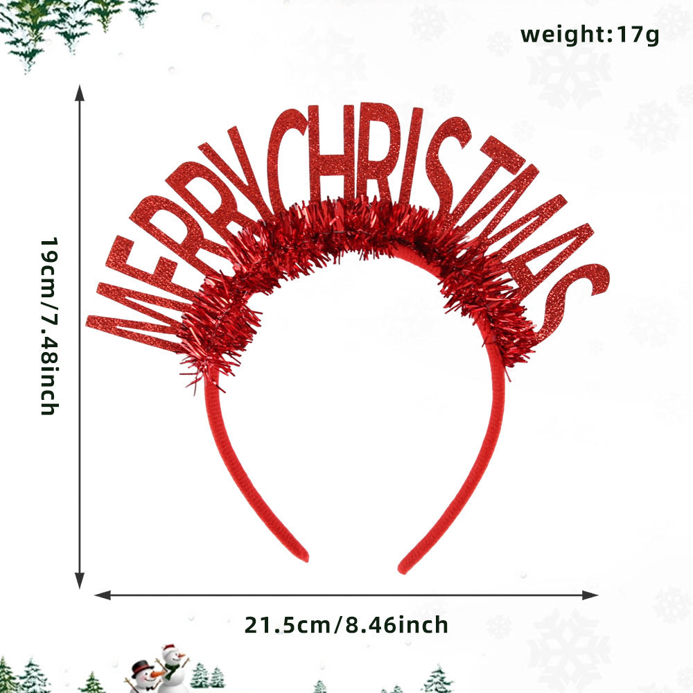 Festive Star Stripe Headband Merry Christmas