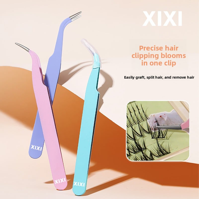 Pliers-type precision false eyelash accessory tool