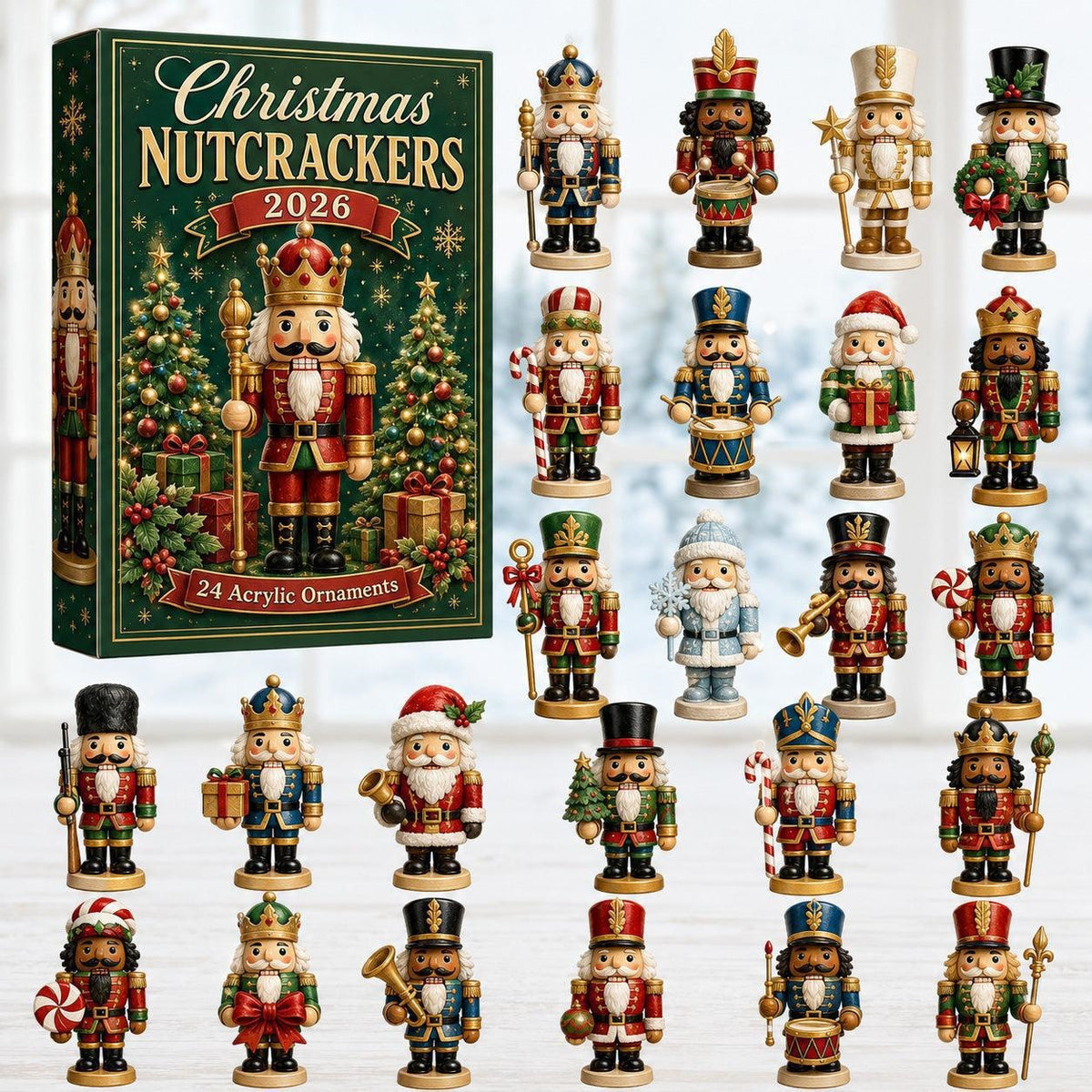 Christmas Advent Calendar Acrylic Blind Box Decoration Collectible Toy