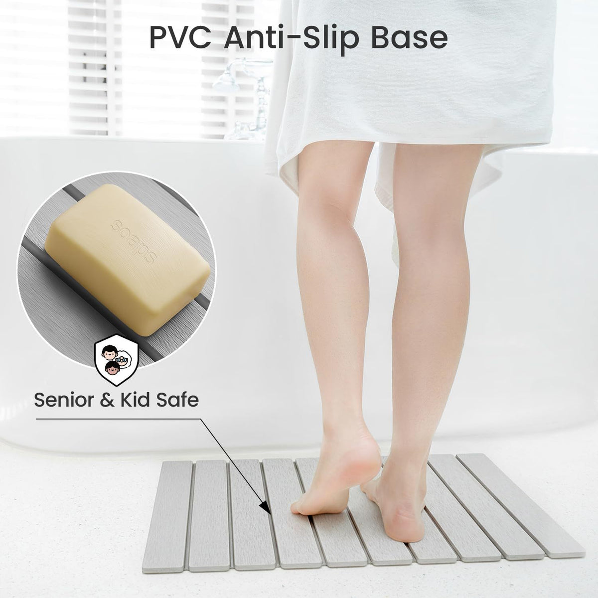 Bath Mat Diatomite Bath Mat Non-slip Quick-drying Mat Absorbent Mat